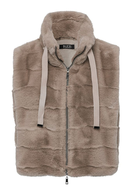 Tuzzi Truffle Faux Fur Vest