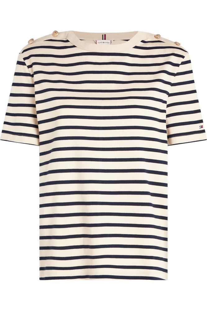 AW24 TH Button Stripe T-Shirt