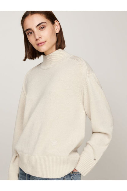 AW24 TH Wool Mockneck Sweater