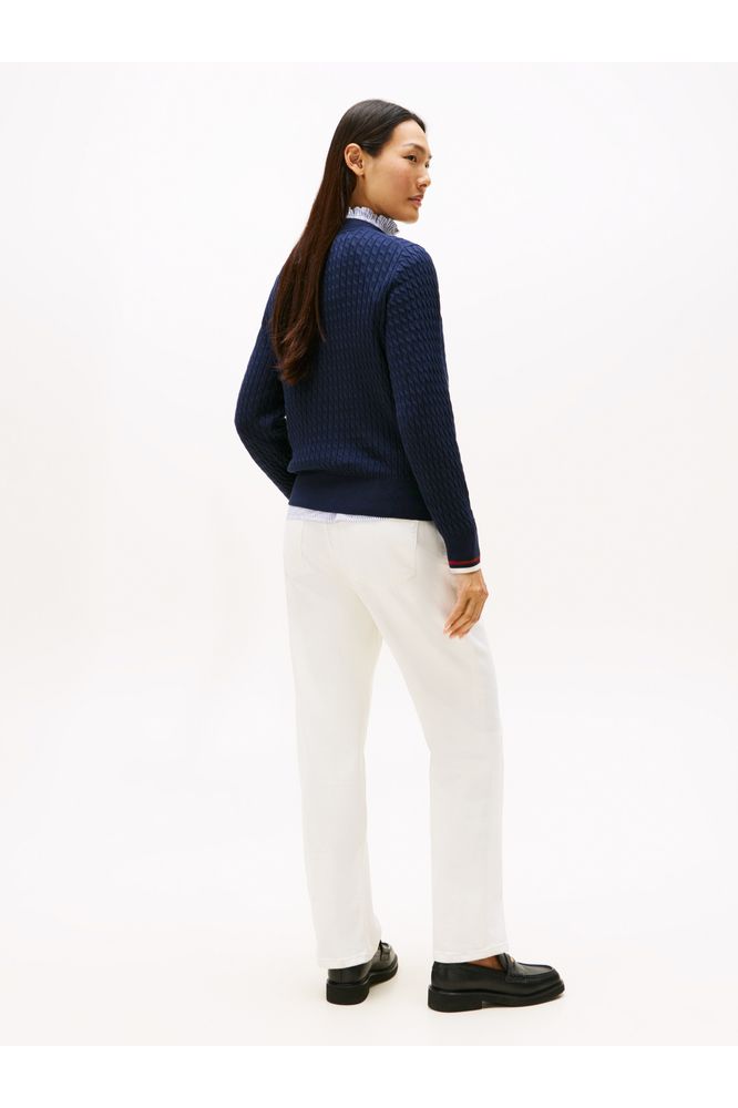 Tommy Hilfiger Navy Cable Fine Pullover Sweater