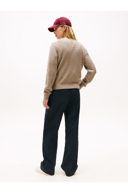 Tommy Hilfiger Taupe Cable Fine Sweater