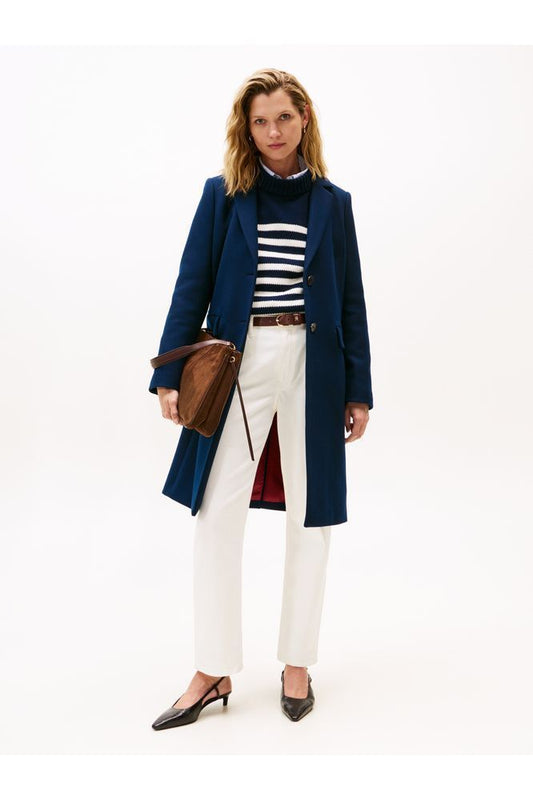 Tommy Hilfiger Navy Classic Wool Coat