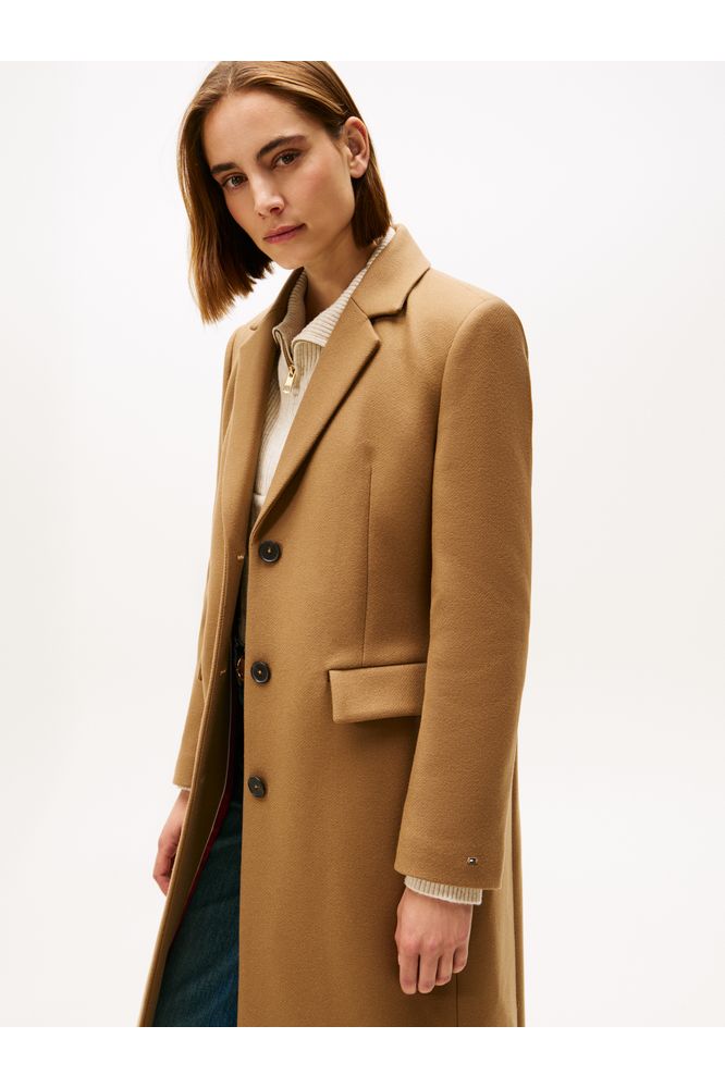 Tommy Hilfiger Brown Classic Wool Coat
