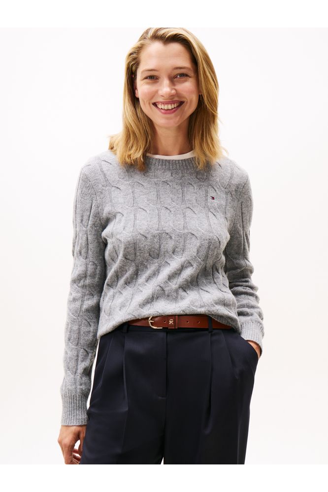 Tommy Hilfiger Mid Grey Cable Pullover
