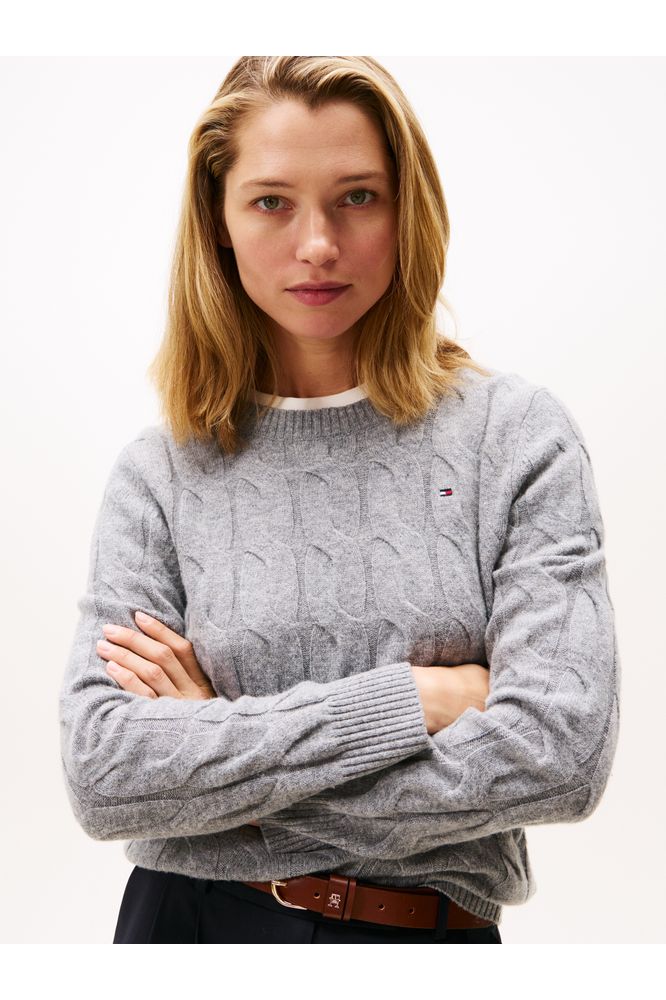 Tommy Hilfiger Mid Grey Cable Pullover