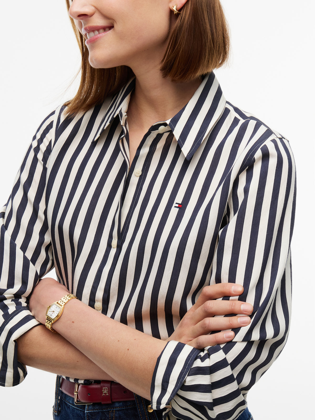 Tommy Hilfiger Stripe Shirt Dark Blue