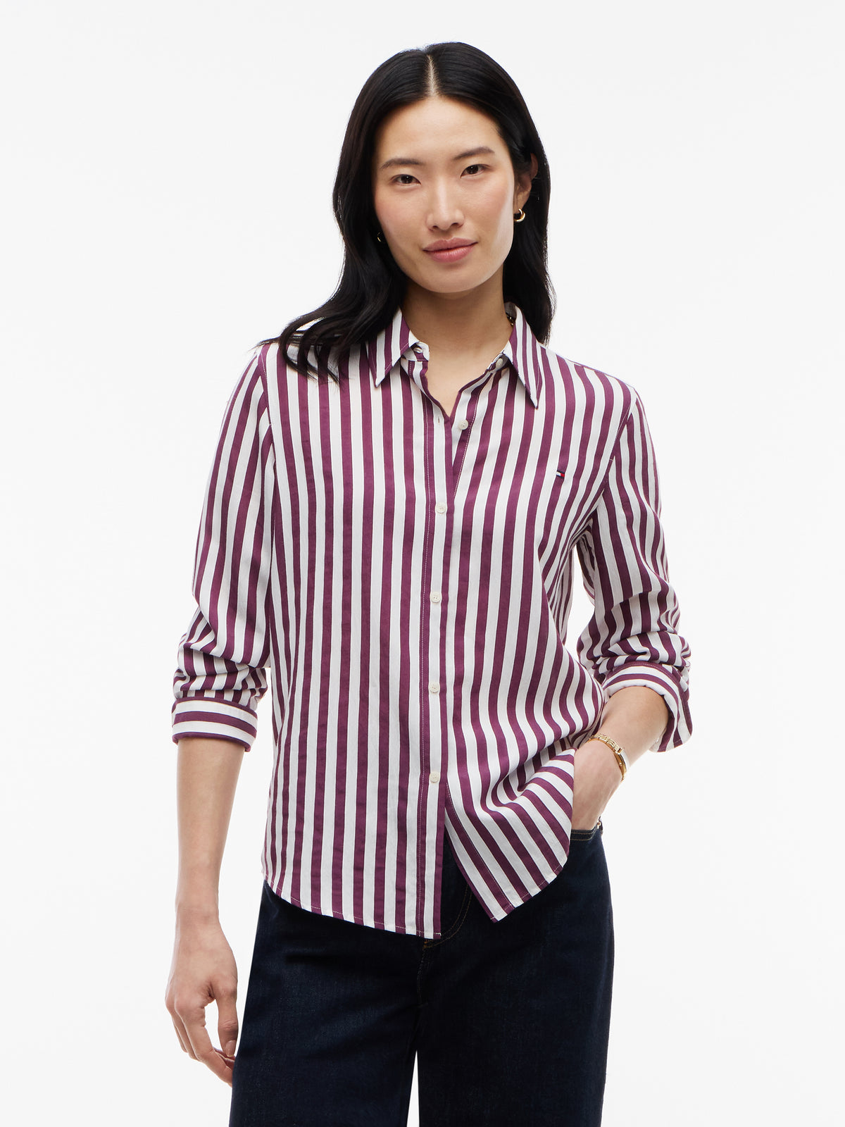 Tommy Hilfiger Stripe Shirt Burgundy