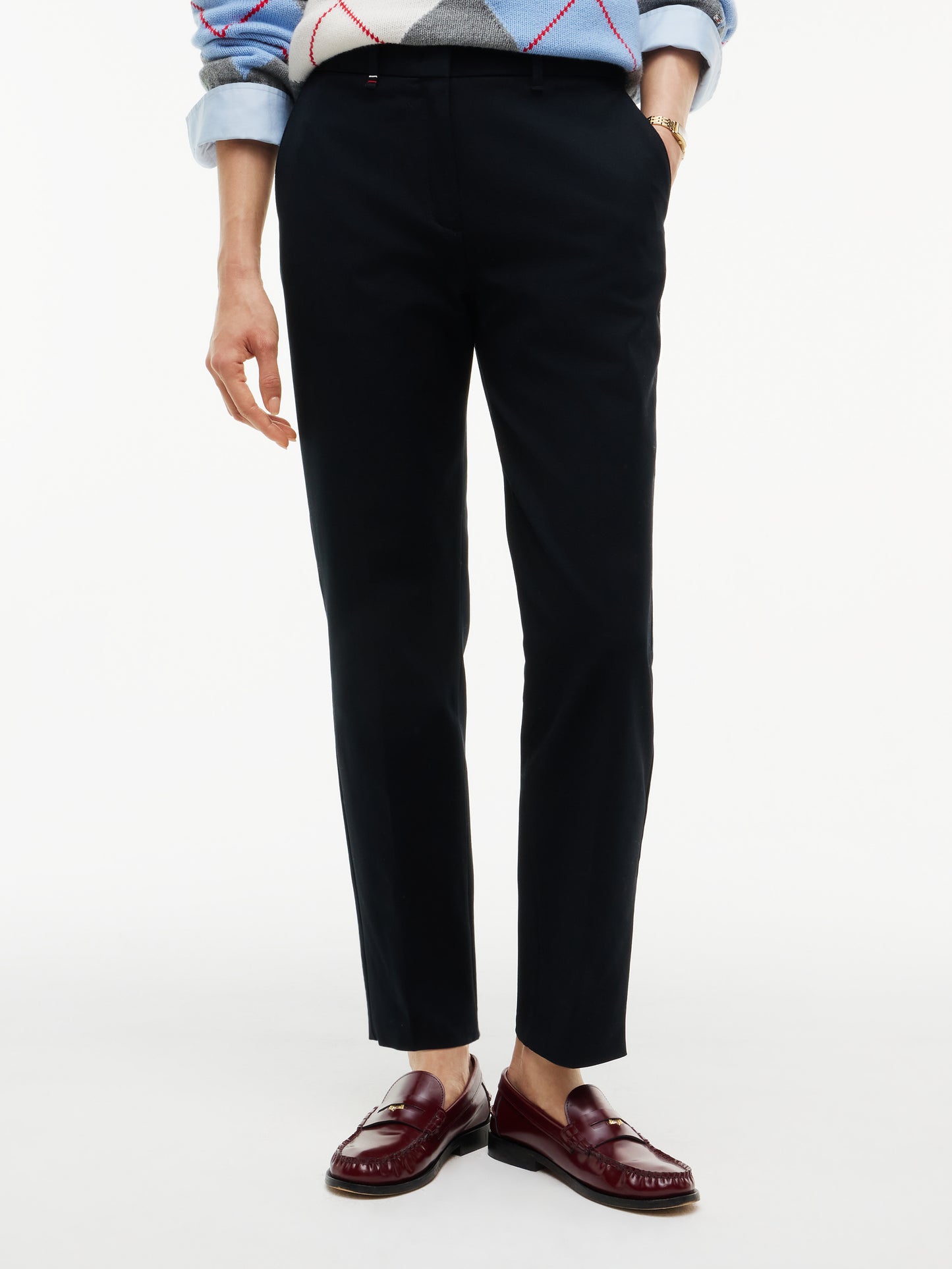 Tommy Hilfiger Gabardine Slim Straight Leg Black
