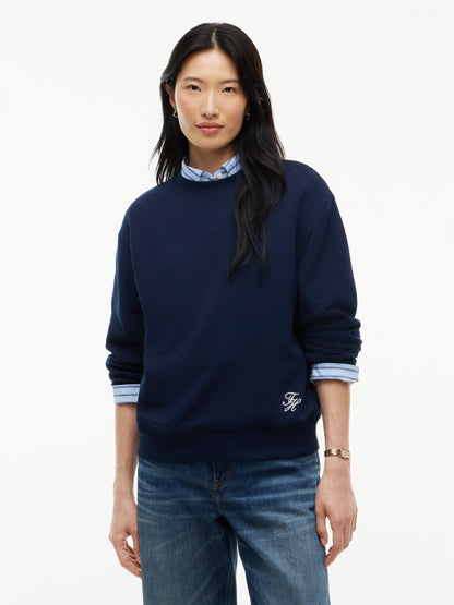 Tommy Hilfiger Script Crew Neck Sweatshirt Dark Blue
