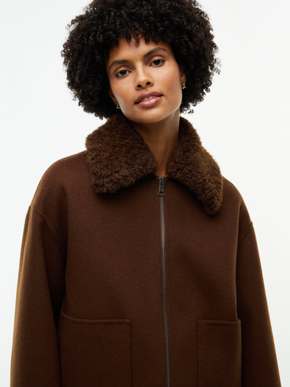 Tommy Hilfiger Wool Zip Jacket Legacy Brown