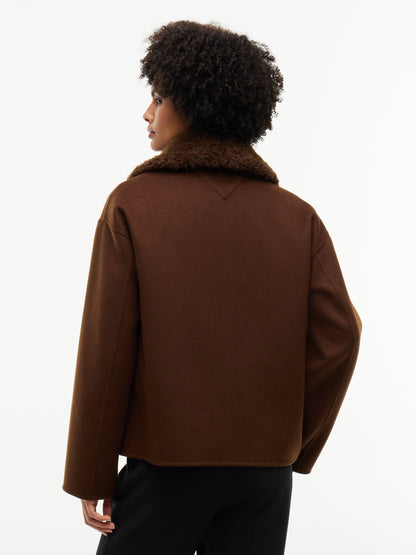 Tommy Hilfiger Wool Zip Jacket Legacy Brown