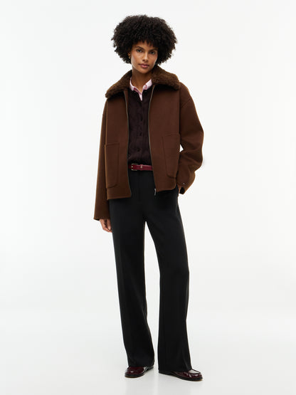 Tommy Hilfiger Wool Zip Jacket Legacy Brown