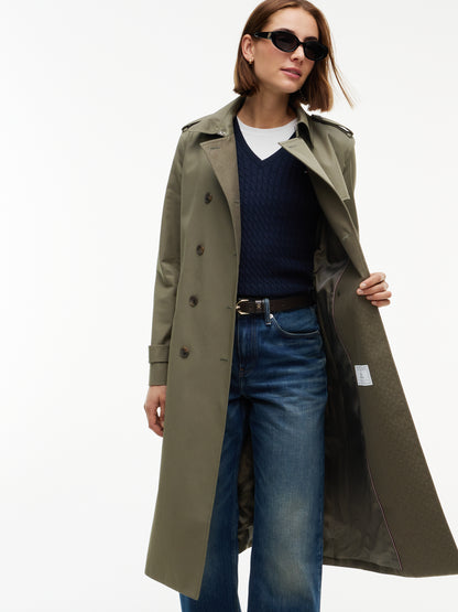 Tommy Hilfiger Cotton Monogram Trench Ghost Fern