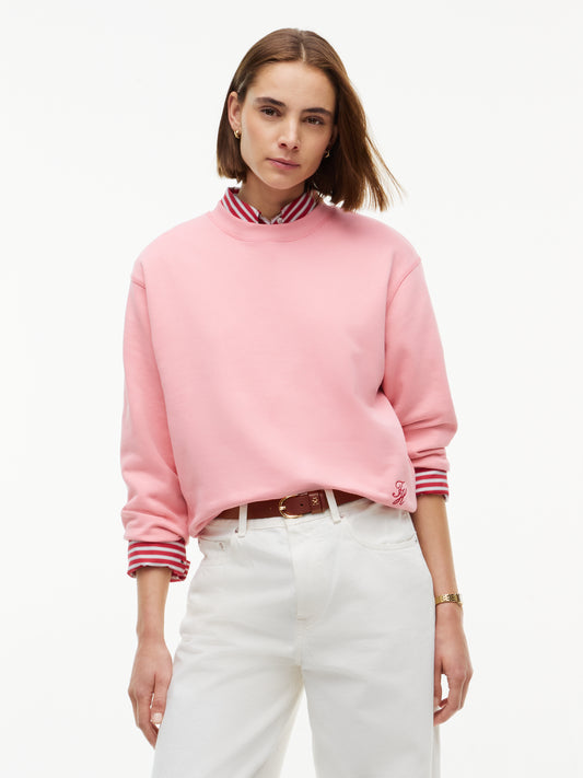 Tommy Hilfiger Script Crew Neck Sweatshirt Carnation Pink