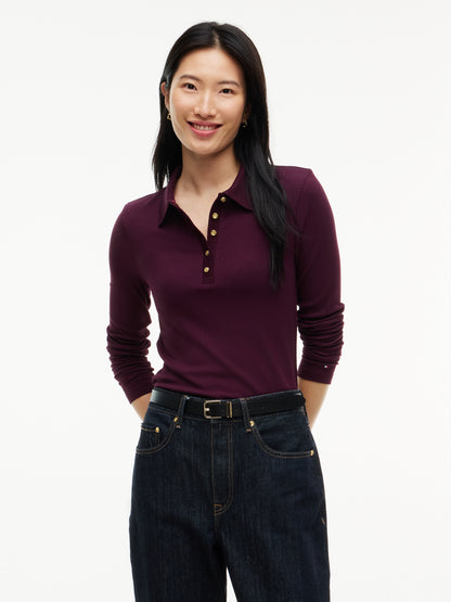 Tommy Hilfiger Slim Rib Polo Deep Burgundy
