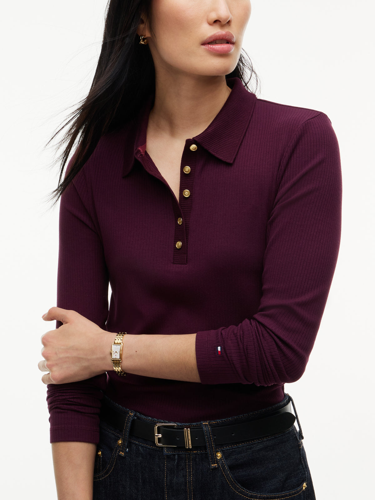 Tommy Hilfiger Slim Rib Polo Deep Burgundy