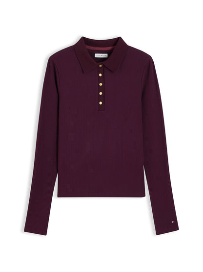 Tommy Hilfiger Slim Rib Polo Deep Burgundy