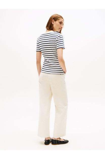 Tommy Hilfiger Cody V-Neck Tee Ecru/Navy