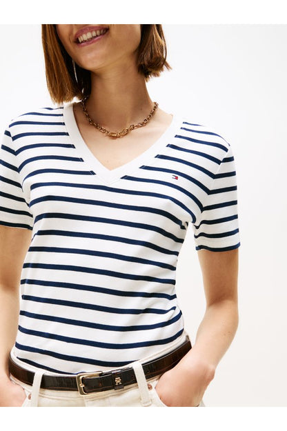 Tommy Hilfiger Cody V-Neck Tee Ecru/Navy