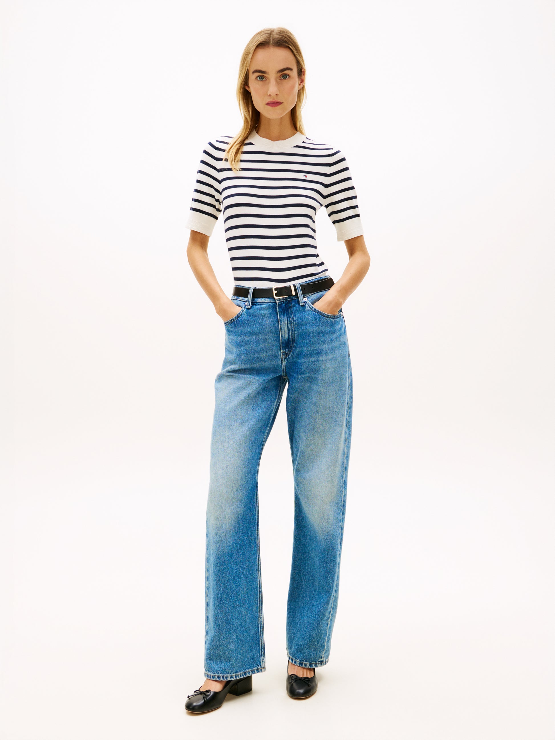 Tommy Hilfiger Short Sleeve Fine Knit Stripe