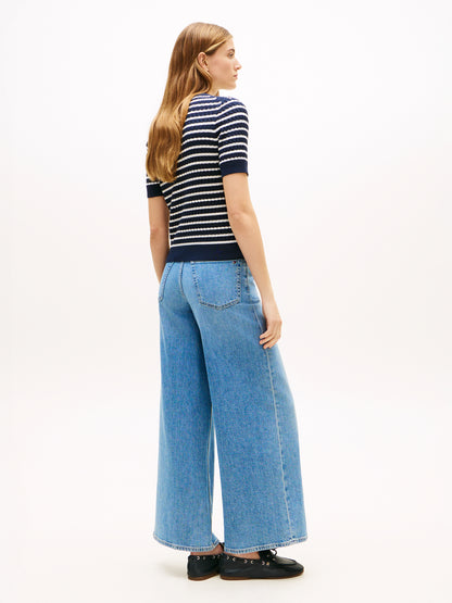 Tommy Hilfiger Henley Fine Cable Top Navy