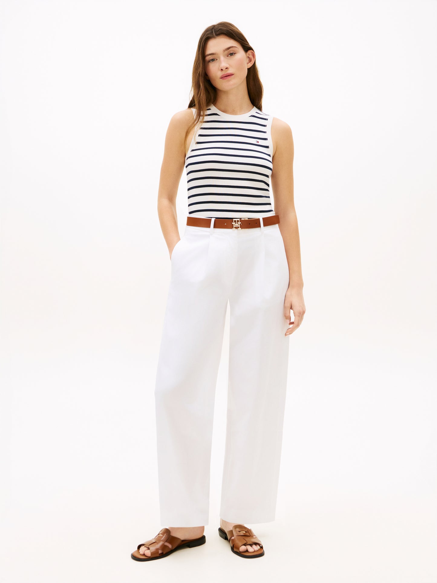 Tommy Hilfiger Slim Cody Tank Breton Stripe Ecru/Navy