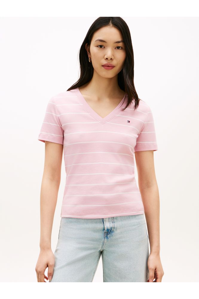 Tommy Hilfiger Cody V-Neck Tee Pink