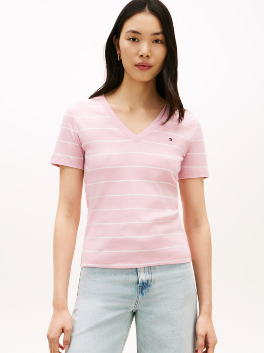 Tommy Hilfiger Cody V-Neck Tee Pink