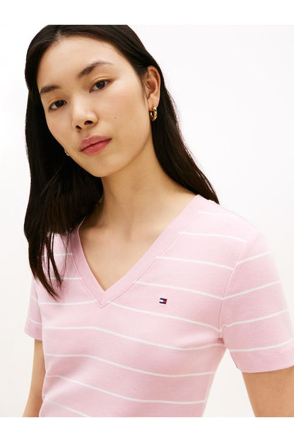 Tommy Hilfiger Cody V-Neck Tee Pink