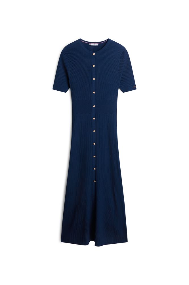 Tommy Hilfiger Rib Midi Dress Navy