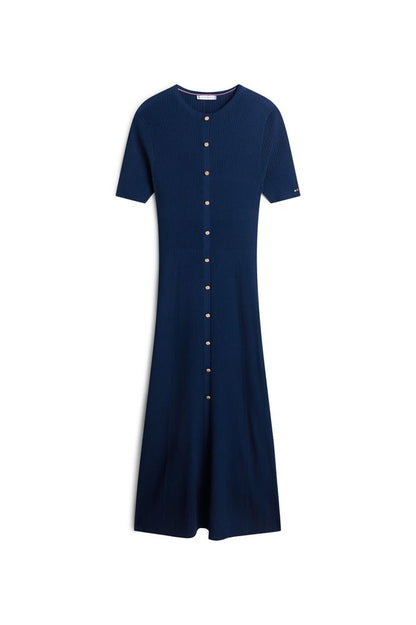 Tommy Hilfiger Rib Midi Dress Navy