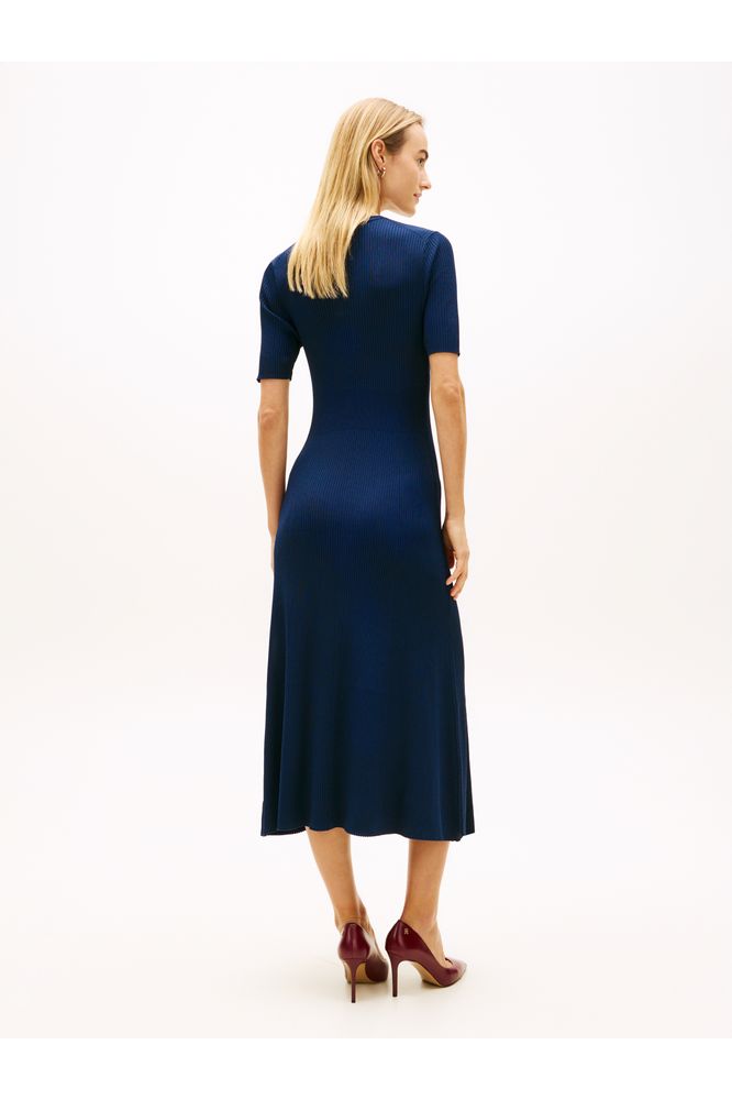 Tommy Hilfiger Rib Midi Dress Navy