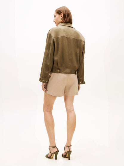 Tommy Hilfiger Linen Utility Jacket Olive