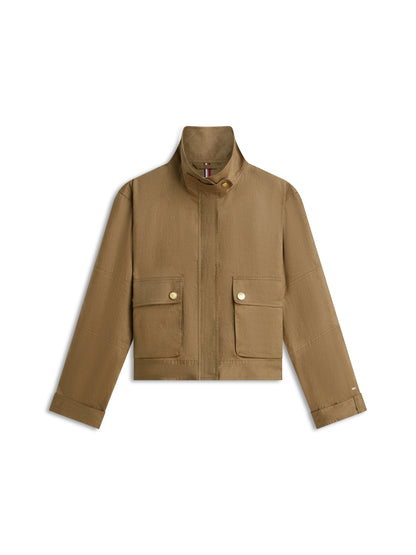 Tommy Hilfiger Linen Utility Jacket Olive