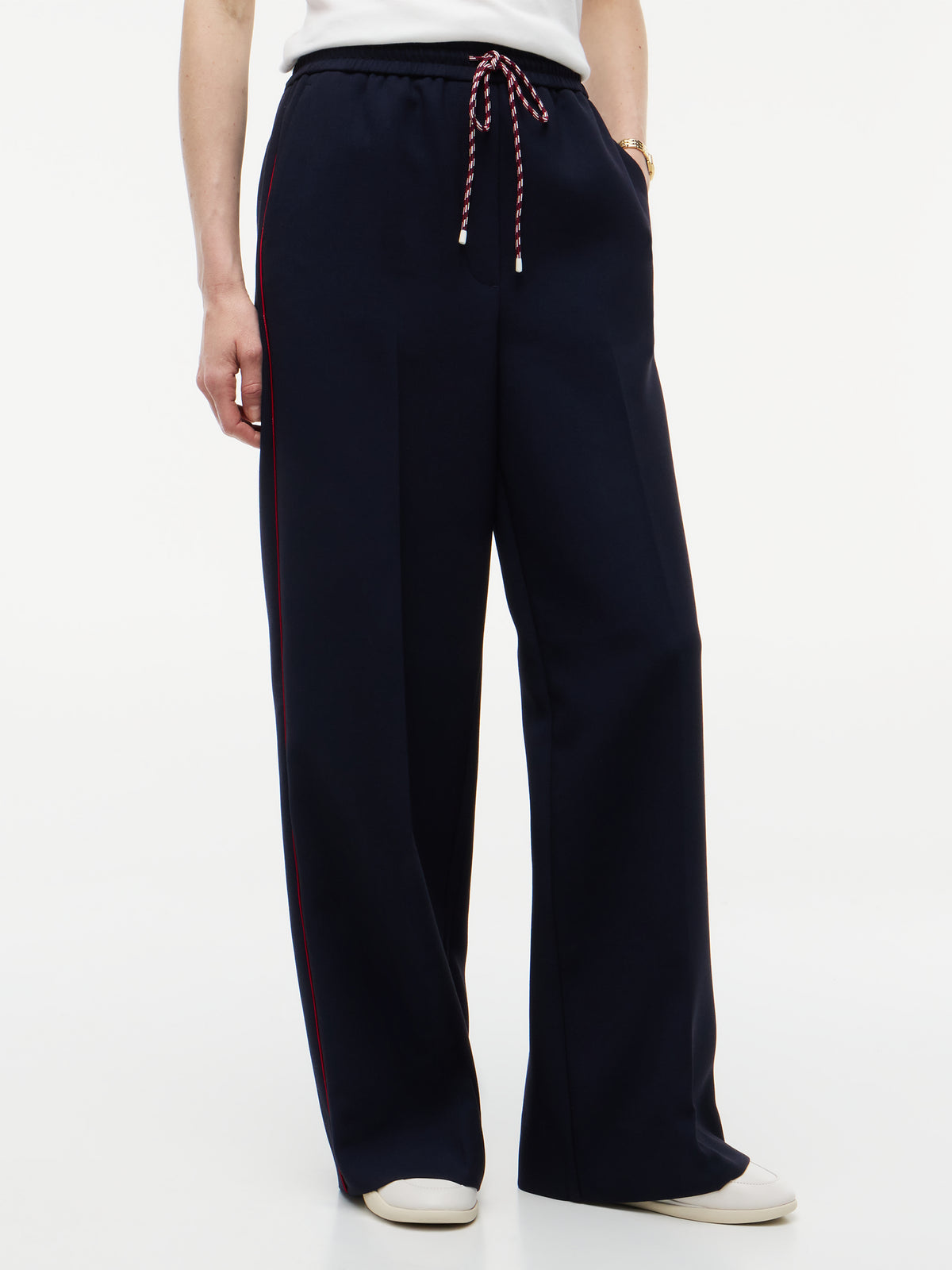 Tommy Hilfiger Wide Leg Trousers Dark Blue
