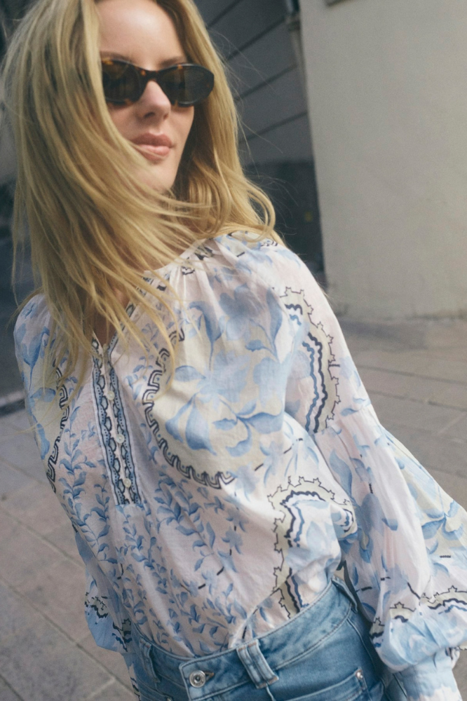 Mos Mosh Wylde Orchid Blouse Blue