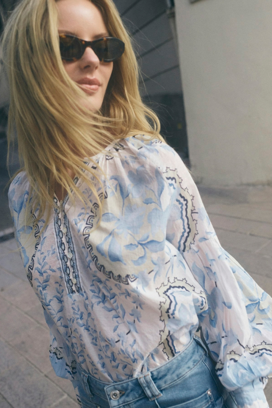 Mos Mosh Wylde Orchid Blouse Blue