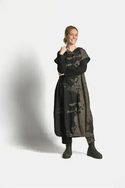 My Soul Print Dress Black/Brown