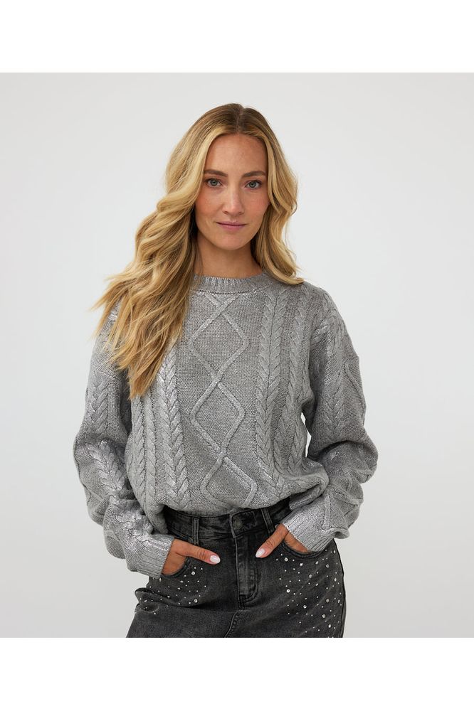 AW24 Esqualo Cable Foil Sweater