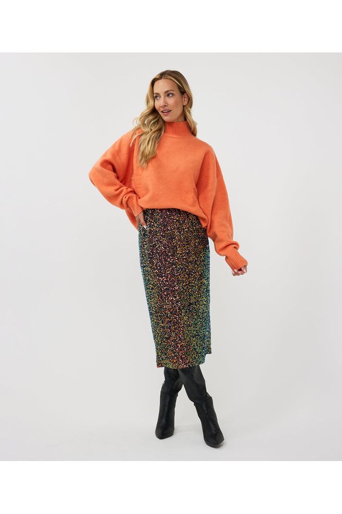 AW24 Esqual Long Sequins Skirt