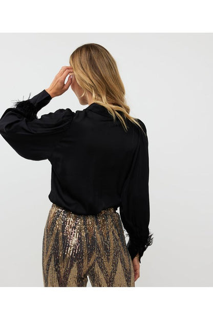 AW24 Esqualo Basic Satin Feathers Blouse