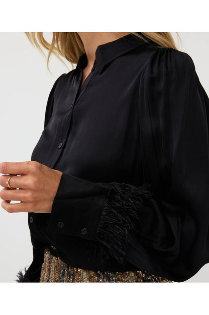 AW24 Esqualo Basic Satin Feathers Blouse