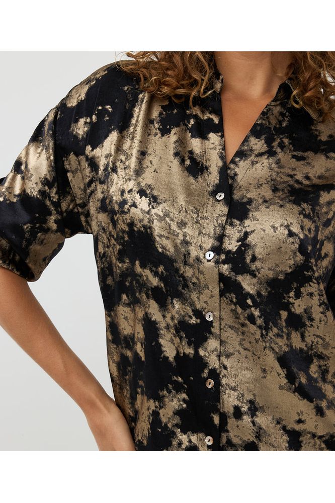 AW24 Esqualo V-Neck Lamee Blouse