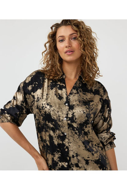 AW24 Esqualo V-Neck Lamee Blouse