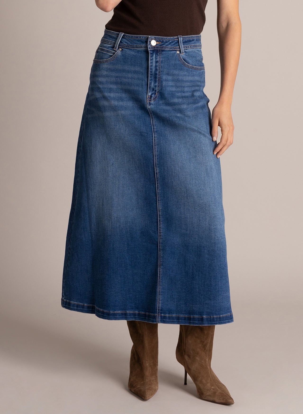 Yest Chloe Essential Skirt Dark Stone