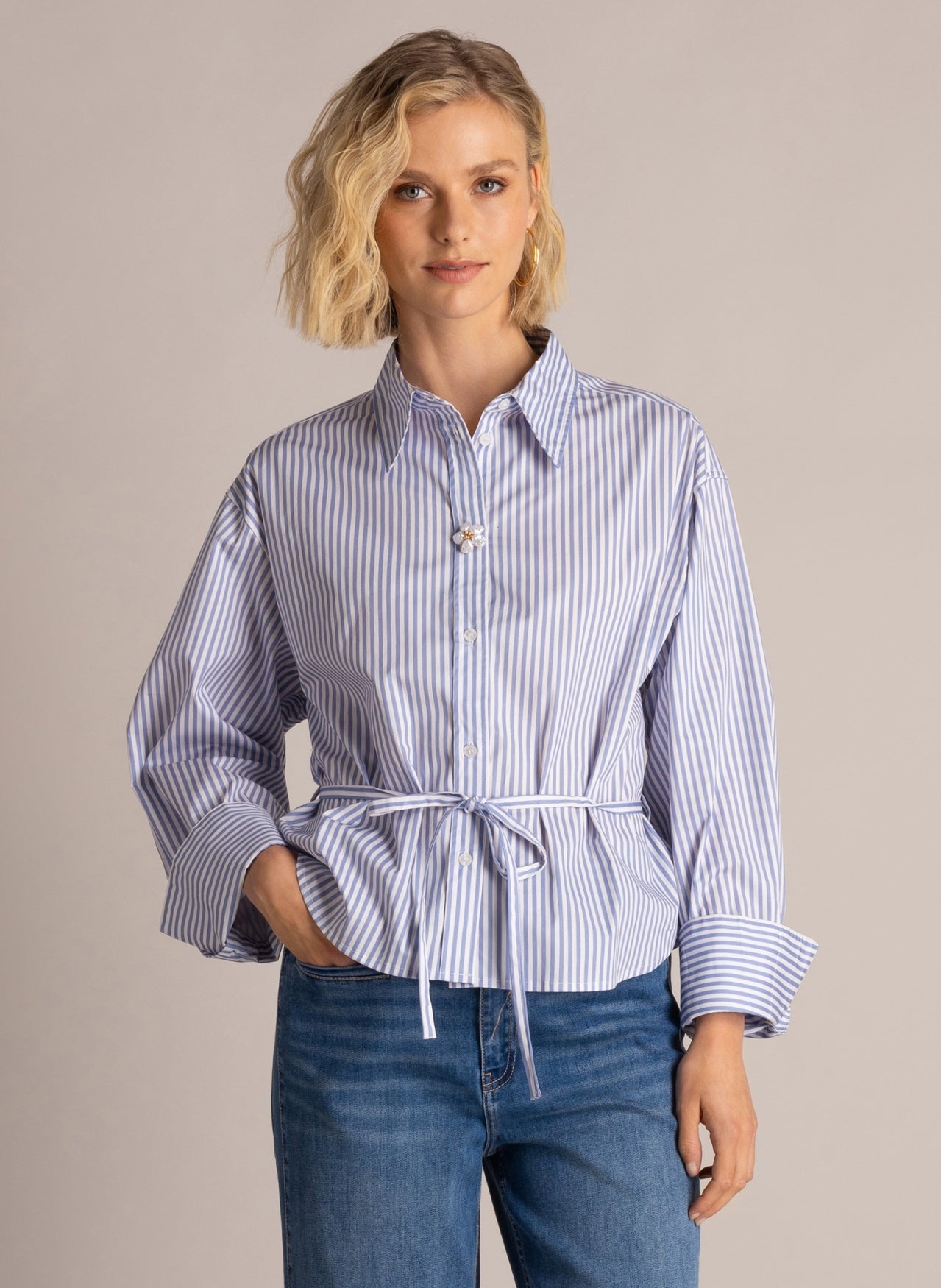 Yest Sona Shirt Morning Blue / Off White