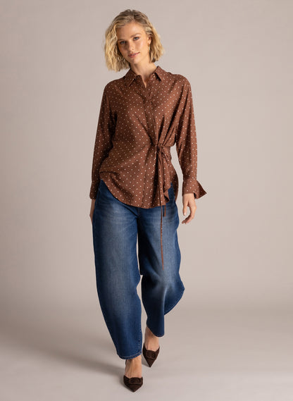Yest Samira Top Mocca Brown / Off White