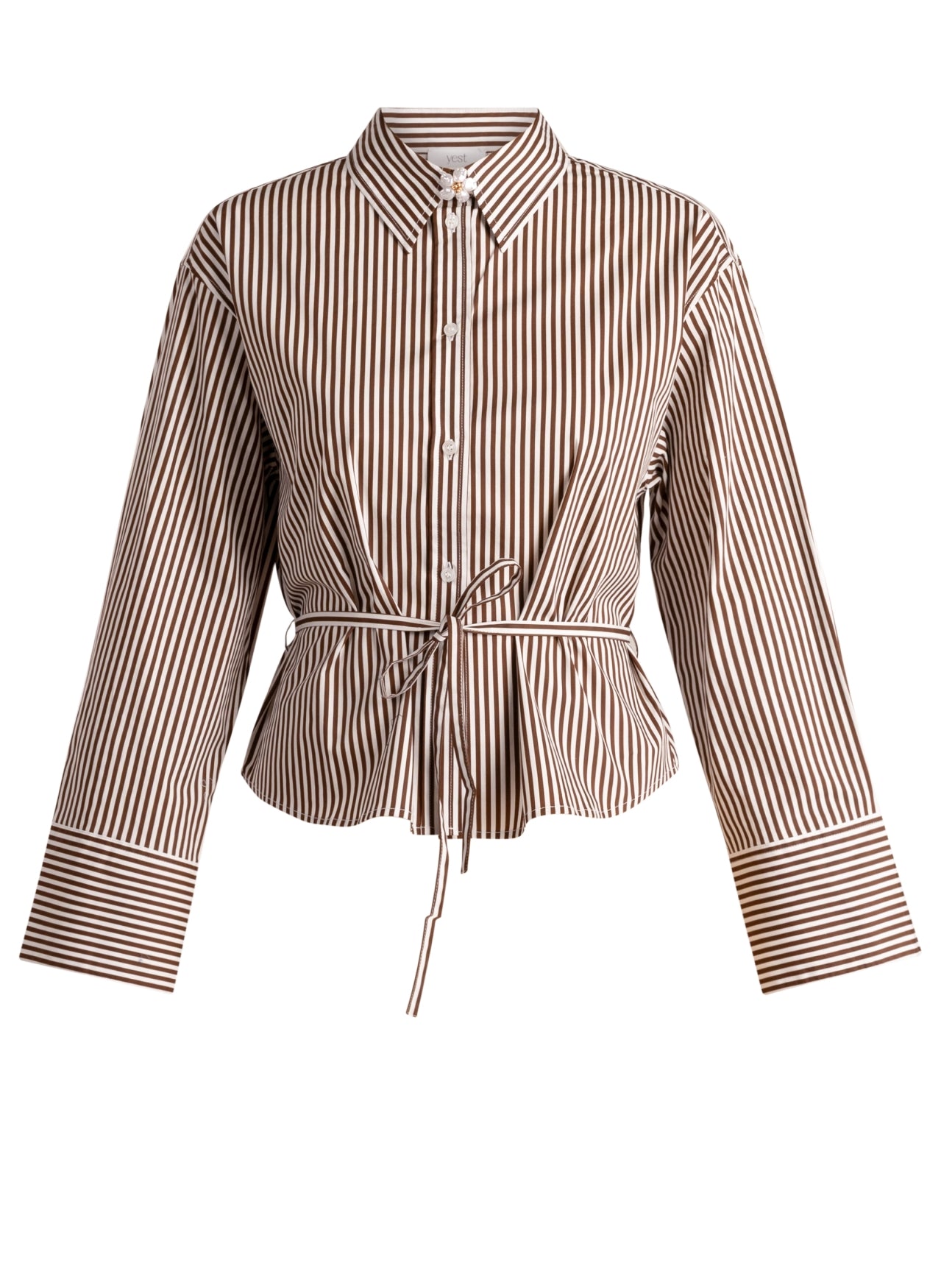Yest Sona Shirt Mocca Brown / Off White