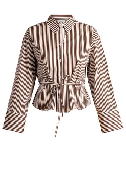 Yest Sona Shirt Mocca Brown / Off White