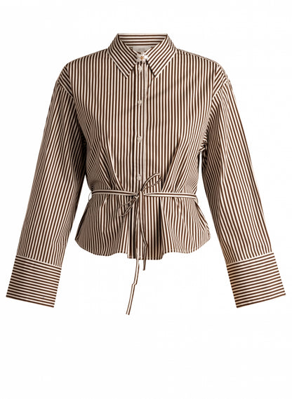 Yest Sona Shirt Mocca Brown / Off White